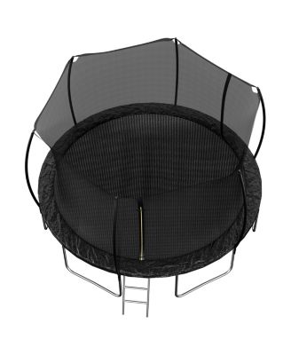 Streamdale 14FT Trampoline (Double-side color pad), Trampoline for Kids and Adults with Enclosure Net and Ladder,Curved fence pole