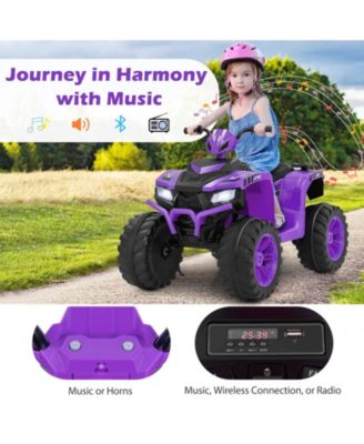 24V Kids Ride-On Electric ATV with Wireless Connection for Toddlers 3-8 Years Old