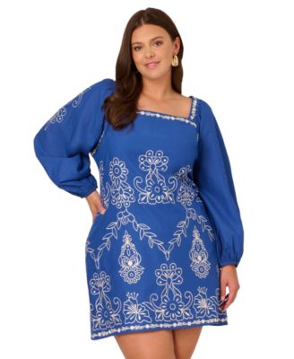Plus Size Embroidered Cotton Dress