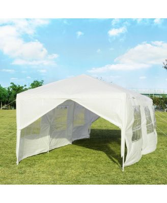 10 x 30 Feet Outdoor Canopy Tent with 6 Removable Sidewalls and 2 Doorways