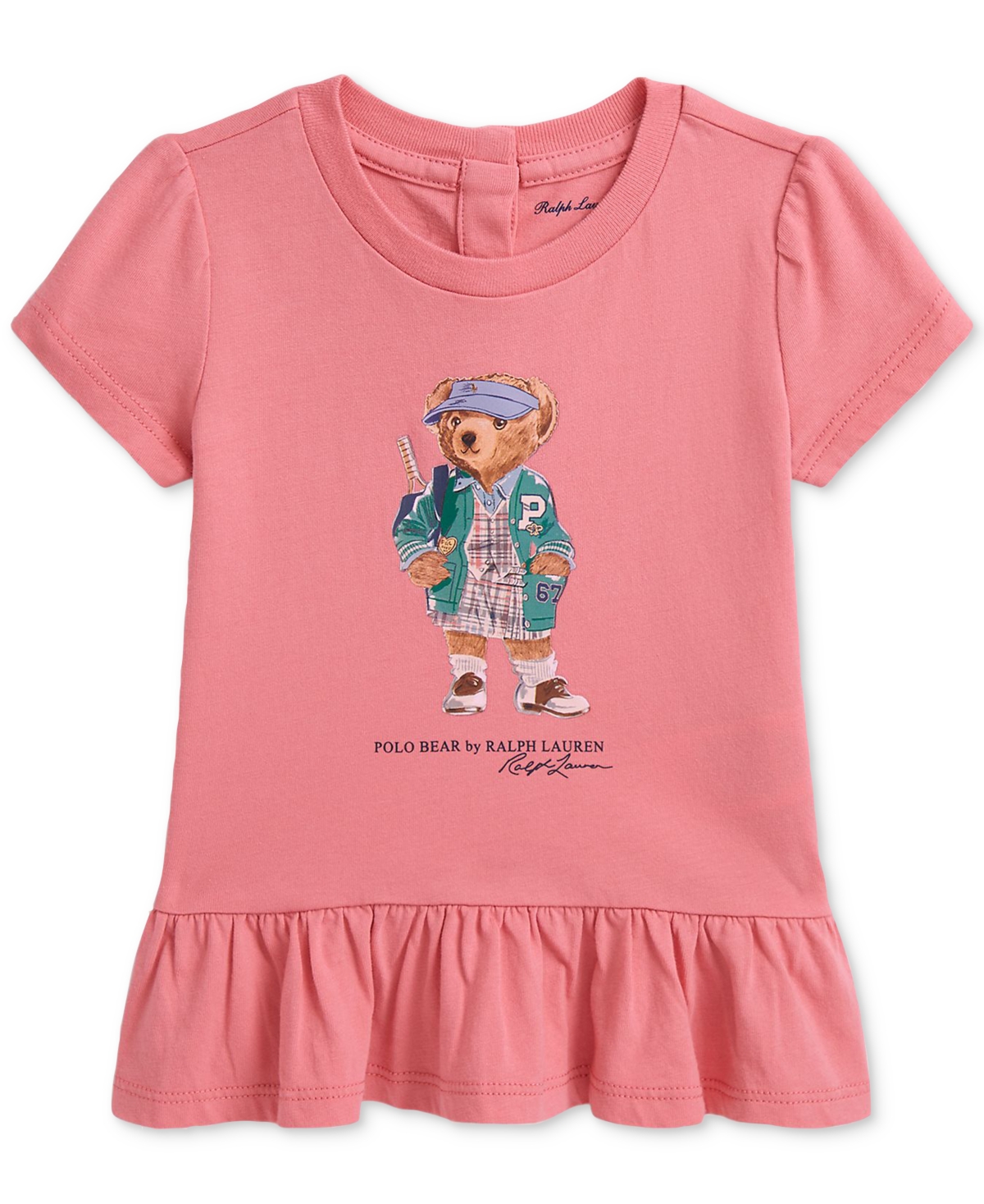 Polo Ralph Lauren Baby Girls Cotton Peplum Tee - Pink