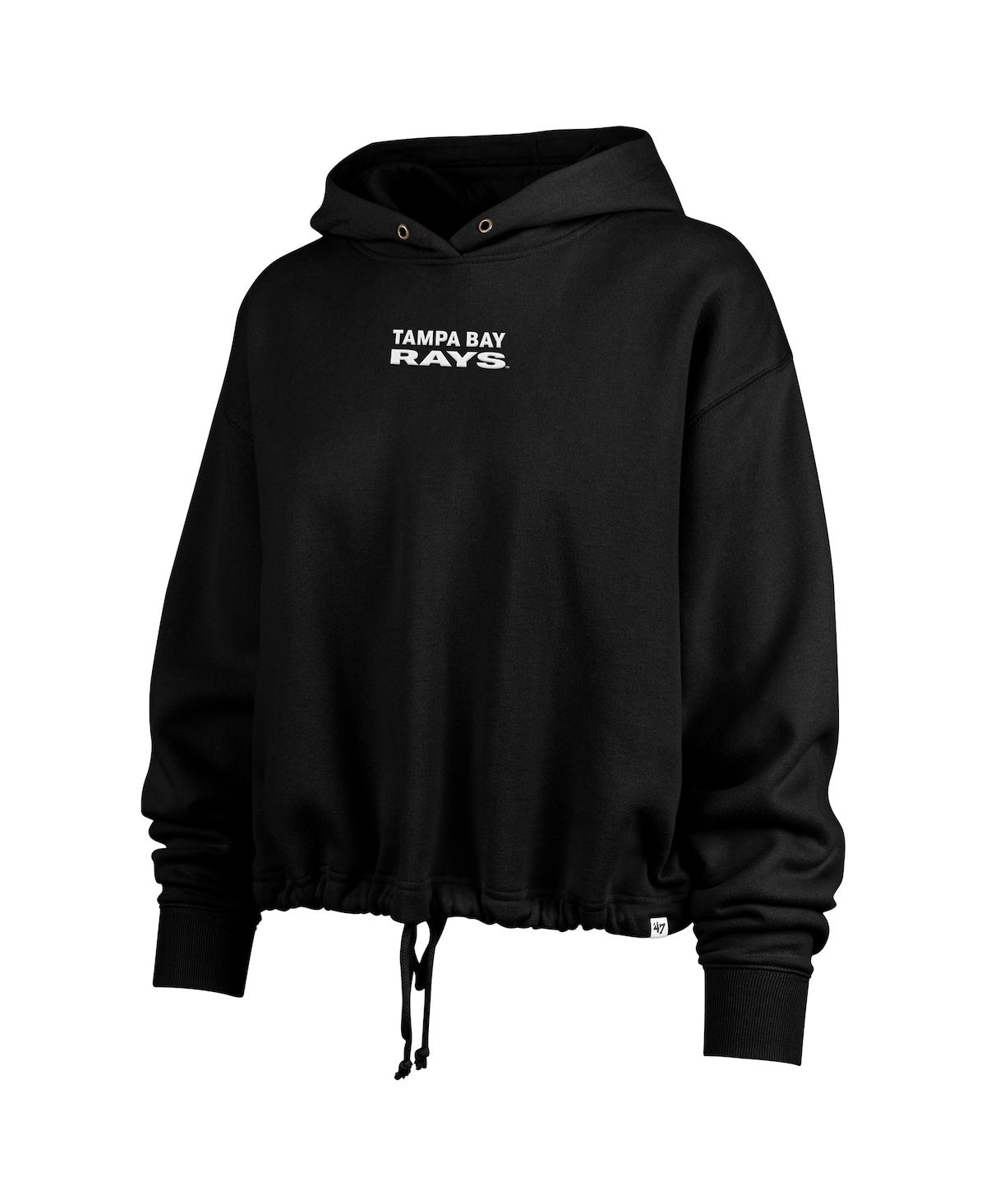 47 BRAND WOMEN'S BLACK TAMPA BAY RAYS CITY CONNECT VENICE CROPPED PULLOVER HOODIE 