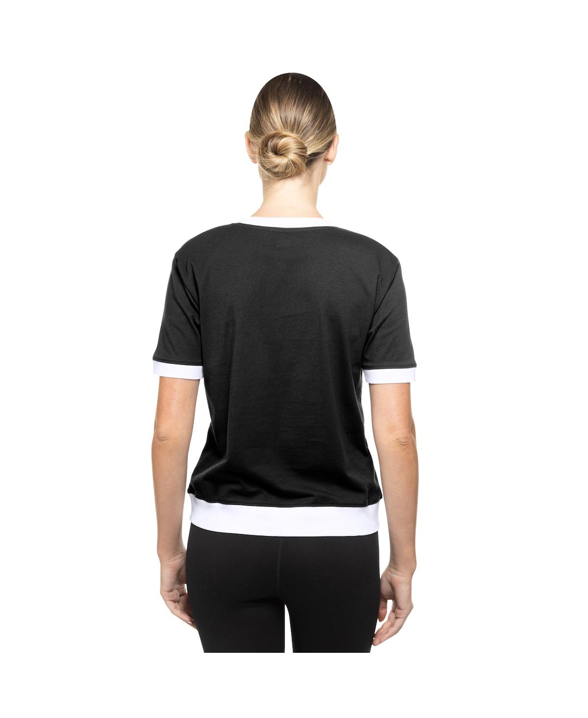 NEW ERA WOMEN'S BLACK SAN FRANCISCO GIANTS 2025 CITY CONNECT RHINESTONE V-NECK T-SHIRT 
