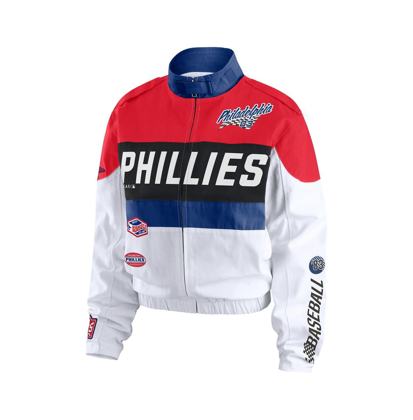 Женская куртка WEAR by Erin Andrews Red/White Philadelphia Phillies Racing Full-Zip — фото 3