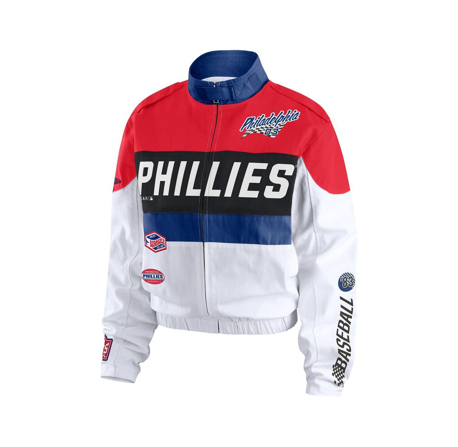 Women's Red/White Philadelphia Phillies Racing Full-Zip Jacket