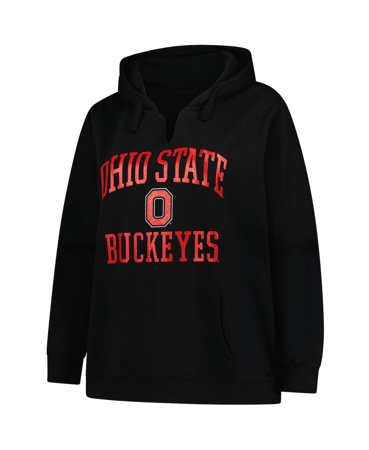 Fanatics Women's Black Ohio State Buckeyes Heart Soul Notch Neck Pullover Hoodie