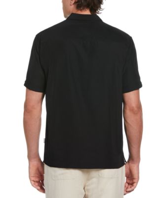Men's Pick Stitch Panel Short Sleeve Button-Down Shirt