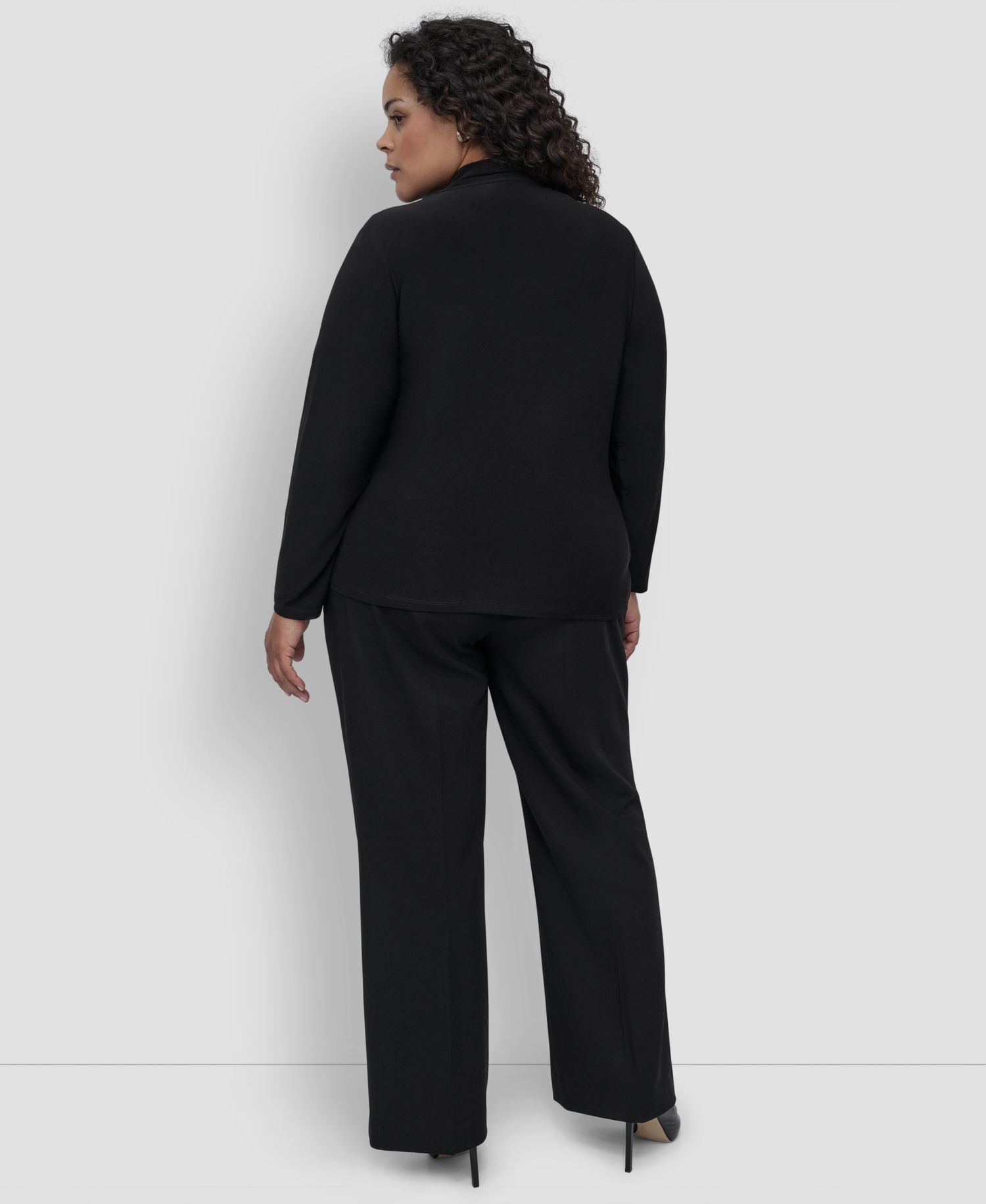 Plus Size Long-Sleeve Faux-Wrap Top