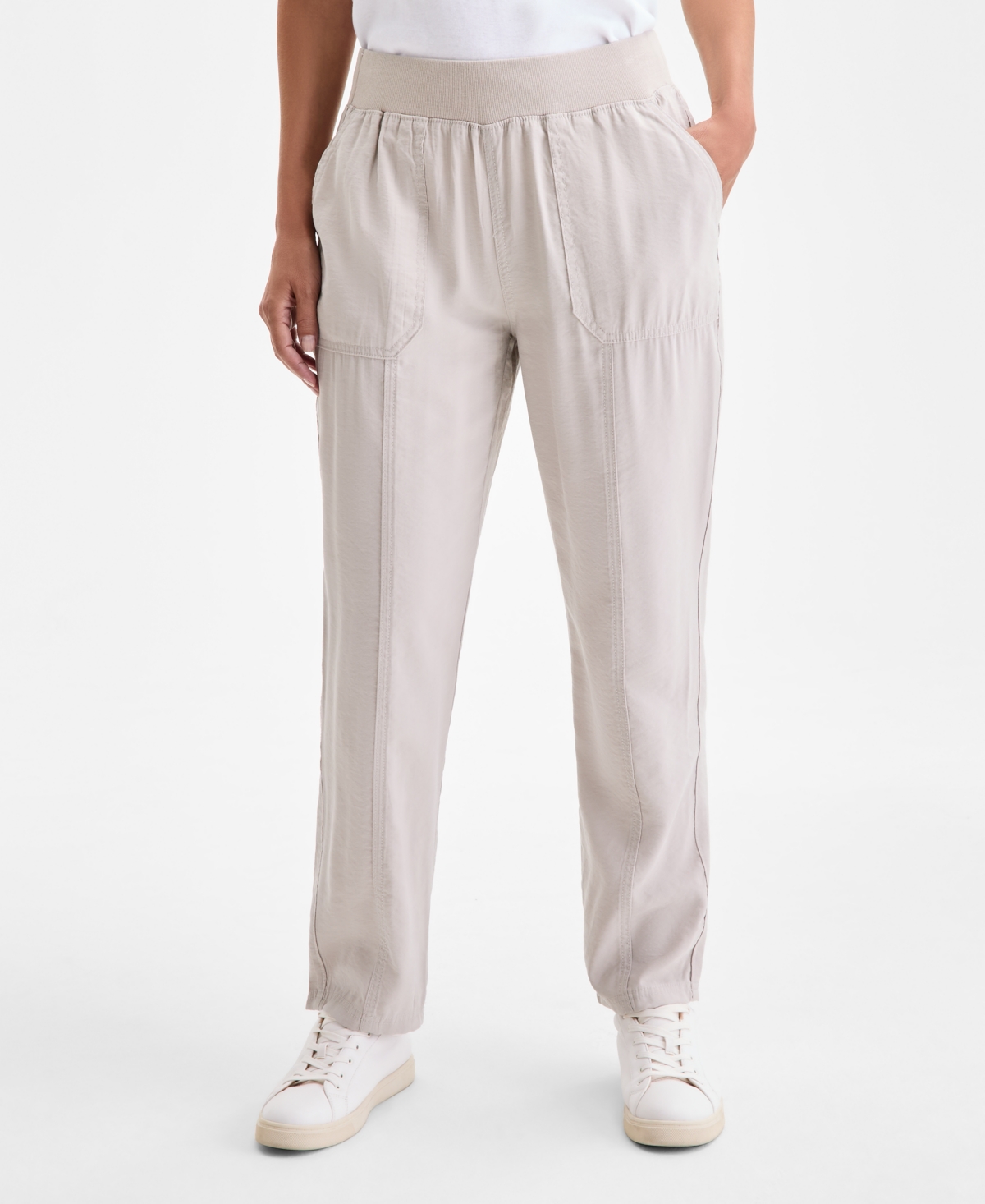 Style & Co Women's Mid-rise Pull On Straight-leg Ankle Pants, Created For Macy's In White