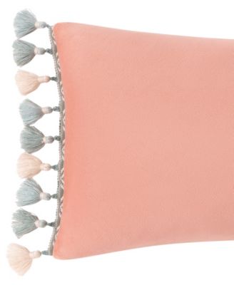 Komodo Velvet Tasseled Boudoir Decorative Pillow, 11" x 22"