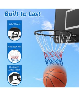 18 Inch Basketball Rim Goal Replacement with All Weather Net and Mounting Hardware-Black