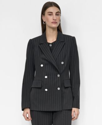 DKNY - Women's Pinstripe Double Breasted Blazer