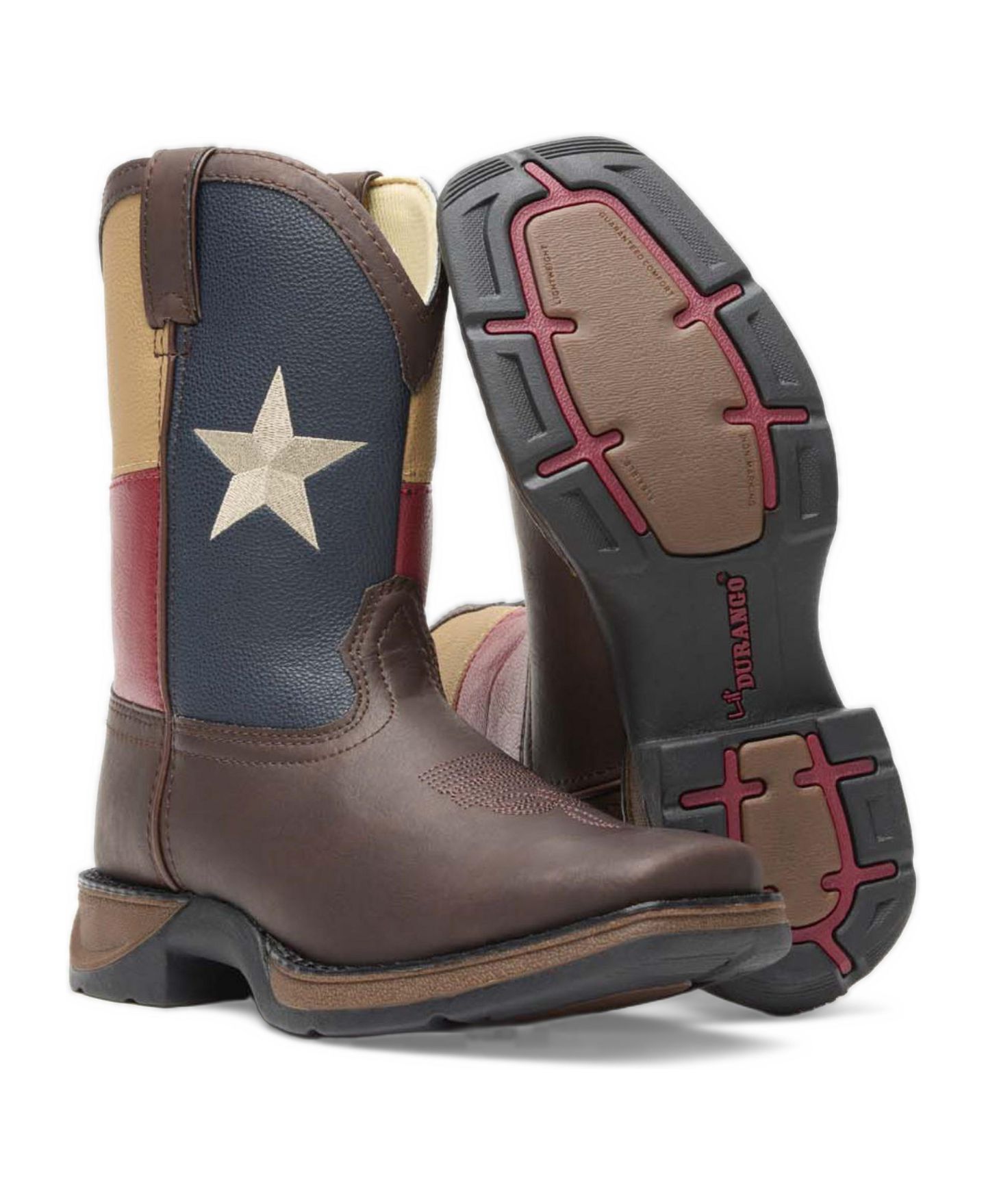 Ботинки Durango Lil' Rebel by Texas Flag Western для мальчиков, цвет: Коричневый — фото 2