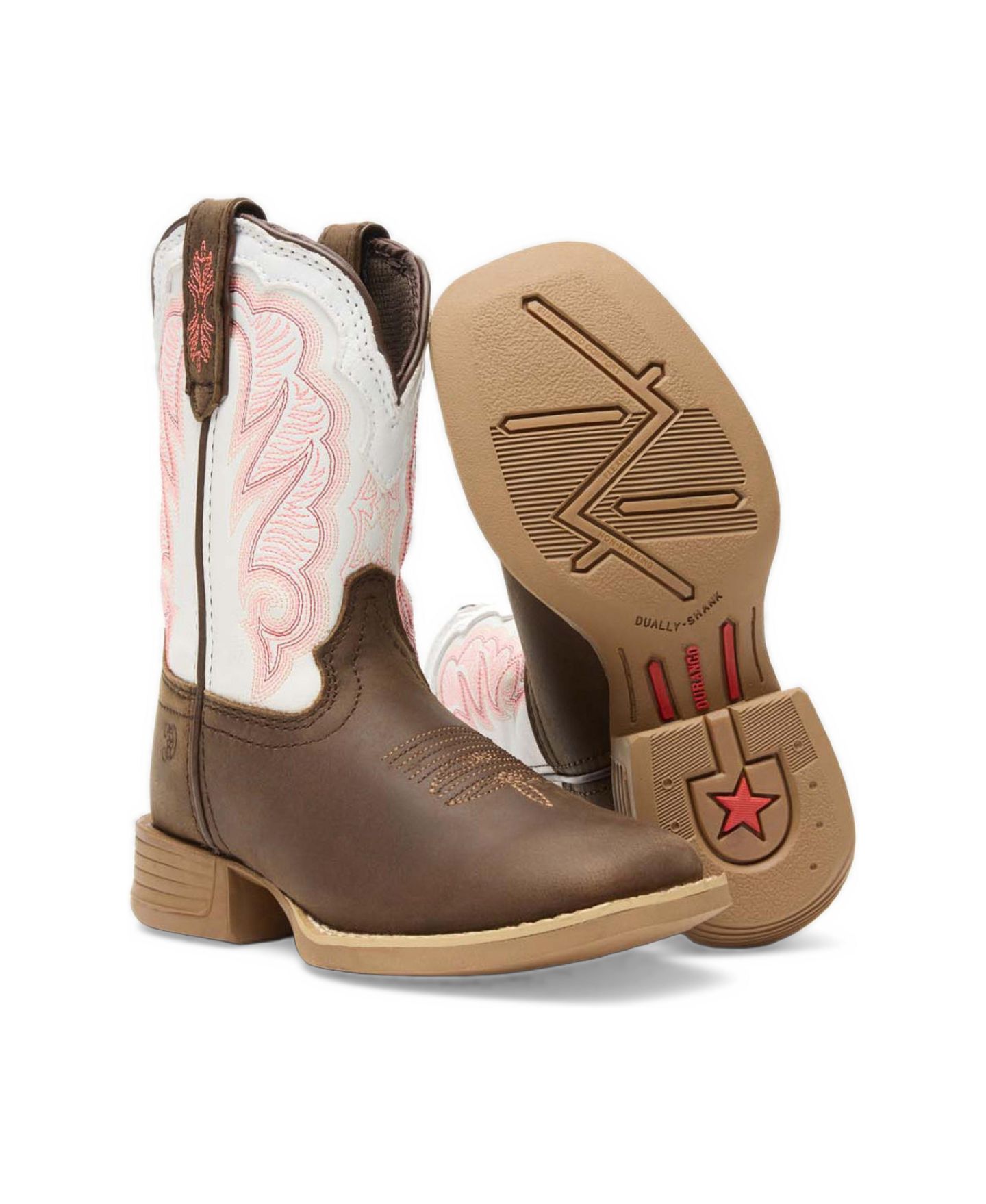 Детские ботинки Durango Lil' Rebel Pro Trail Brown and White Western Boot, цвет: Коричневый / Белый — фото 2