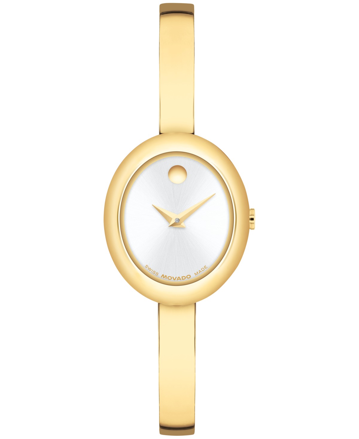 Movado Women's Museum Oval Bangle Swiss Quartz Yellow PVD Watch, 22 x 26mm — фото 1