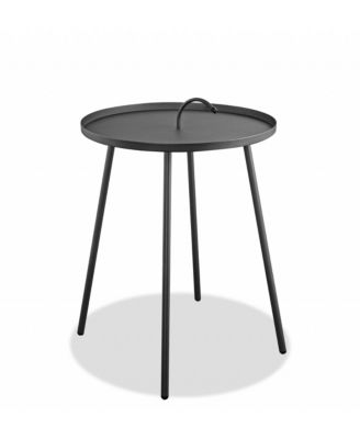 Contemporary Round Accent Table in Stainless Steel
