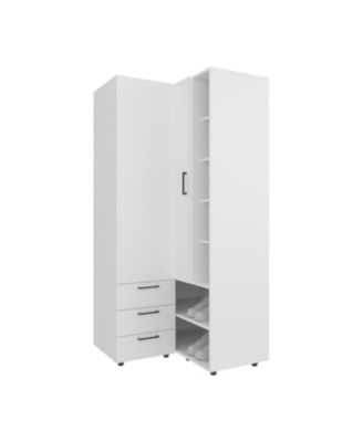 Granger 1-Door 3-Drawer 7-Shelf 10-Leg Wood Armoire