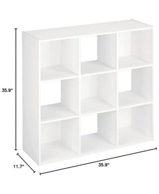 9 Cube Wood Stackable Open Bookcase Display Shelf Organizer, White