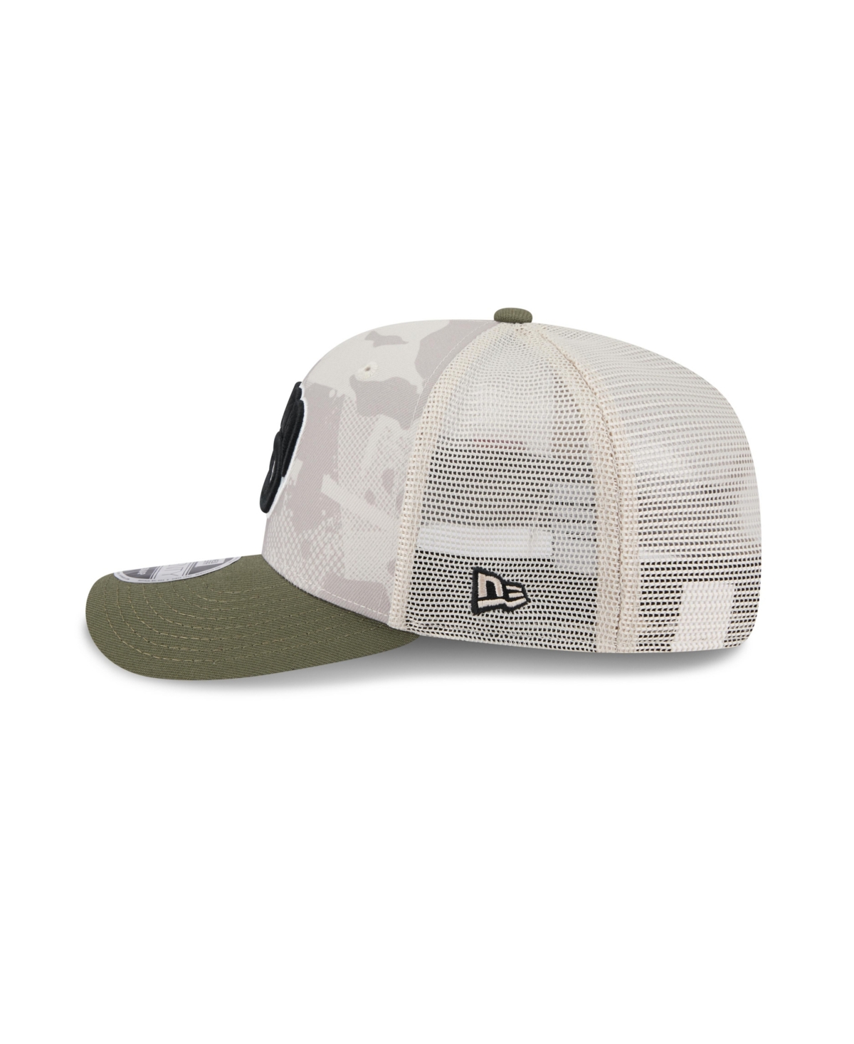 New Era Men's Light Beige/olive Milwaukee Brewers 2025 Armed Forces Day 9seventy Adjustable Hat