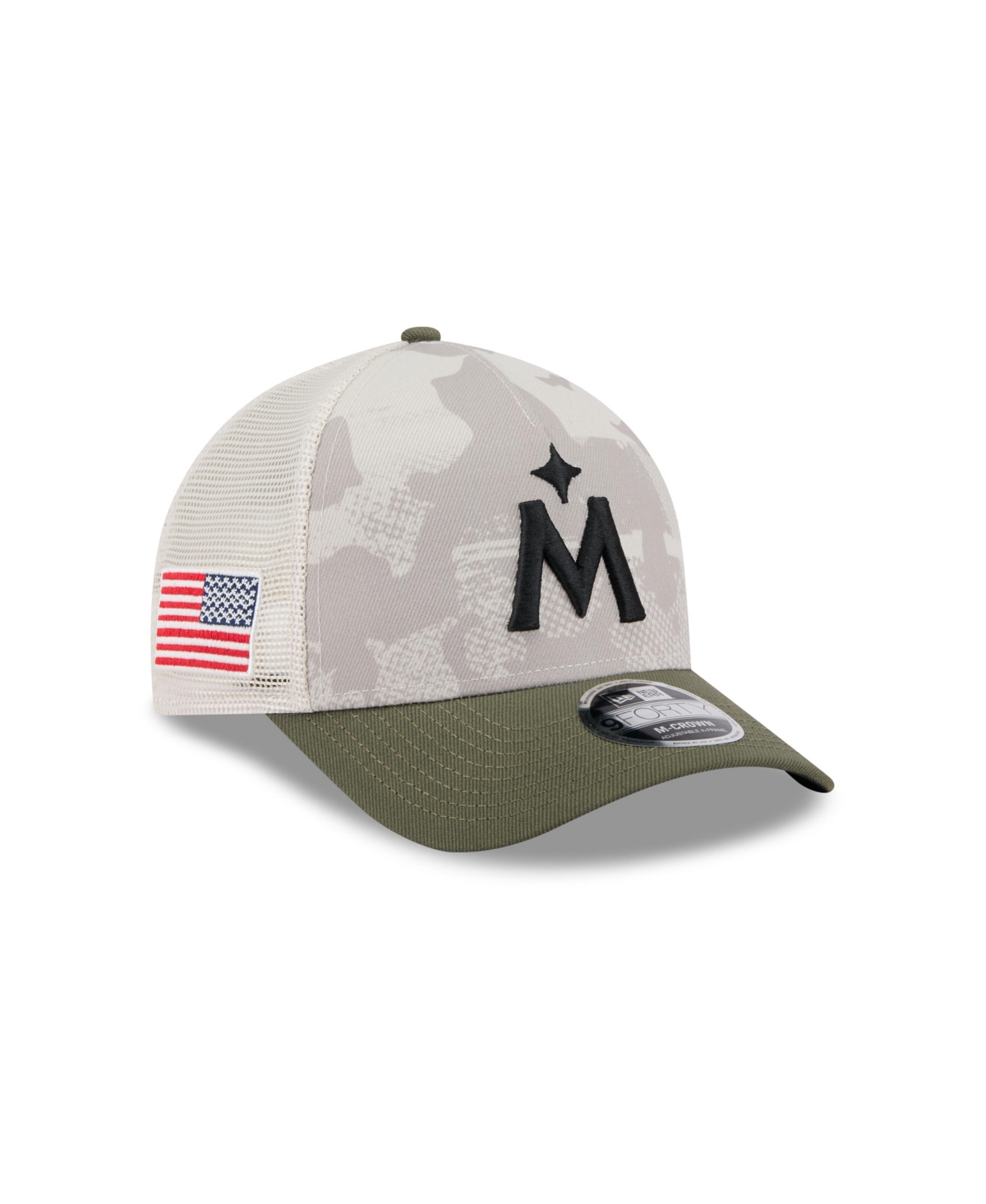 New Era Men's Light Beige/olive Minnesota Twins 2025 Armed Forces Day 9forty M-crown A-frame Adjustable Hat