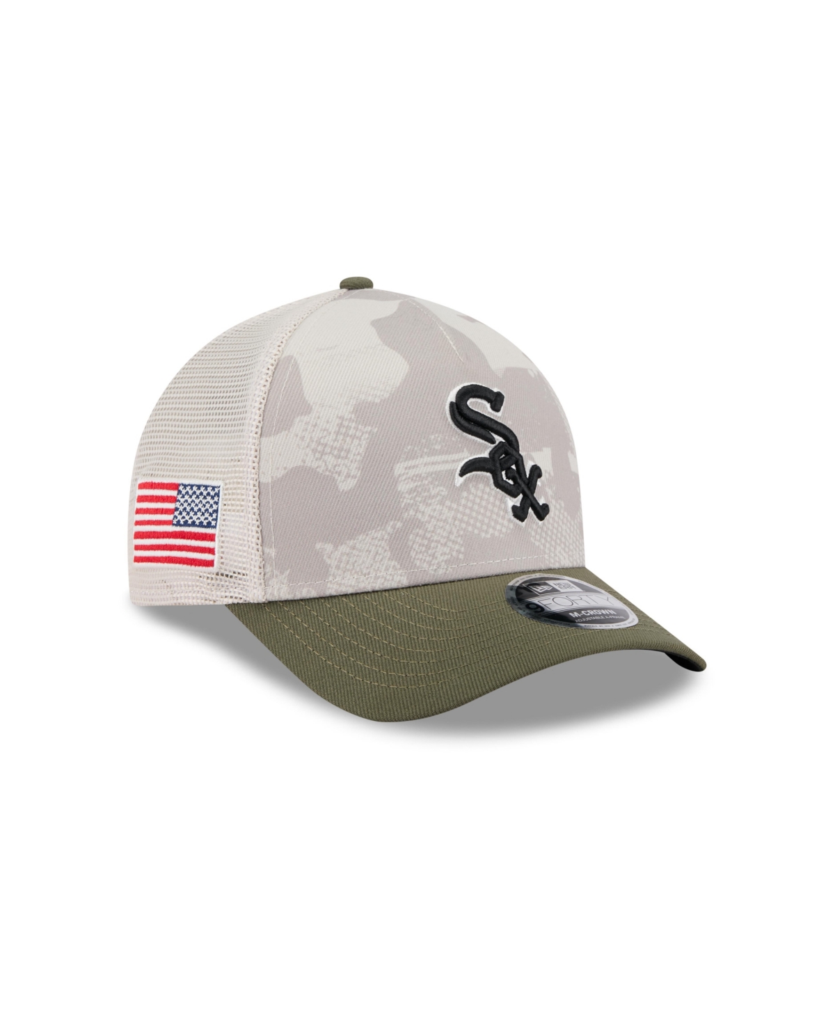New Era Men's Light Beige/olive Chicago White Sox 2025 Armed Forces Day 9forty M-crown A-frame Adjustable Ha