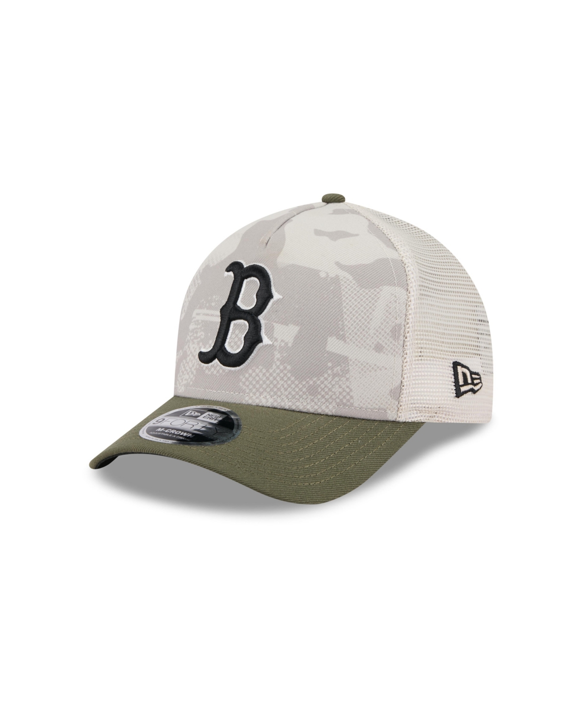 New Era Men's Light Beige/olive Boston Red Sox 2025 Armed Forces Day 9forty M-crown A-frame Adjustable Hat