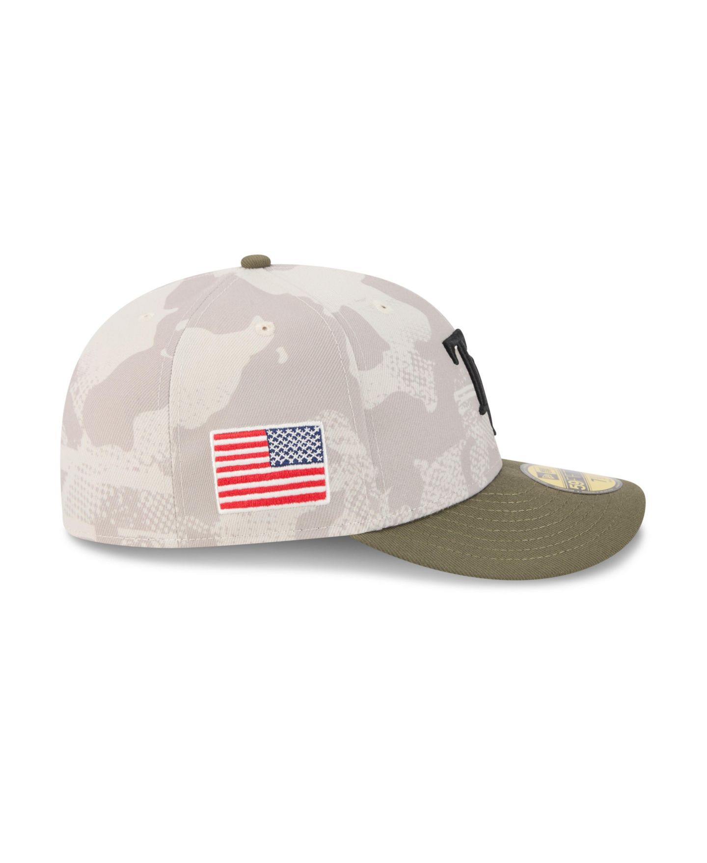 Мужская кепка New Era Light Beige/Olive Tampa Bay Rays 2025 Armed Forces Day 59FIFTY Fitted Hat — фото 4
