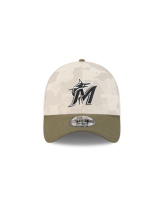 Men's Light Beige/Olive Miami Marlins 2025 Armed Forces Day 39THIRTY Flex Hat