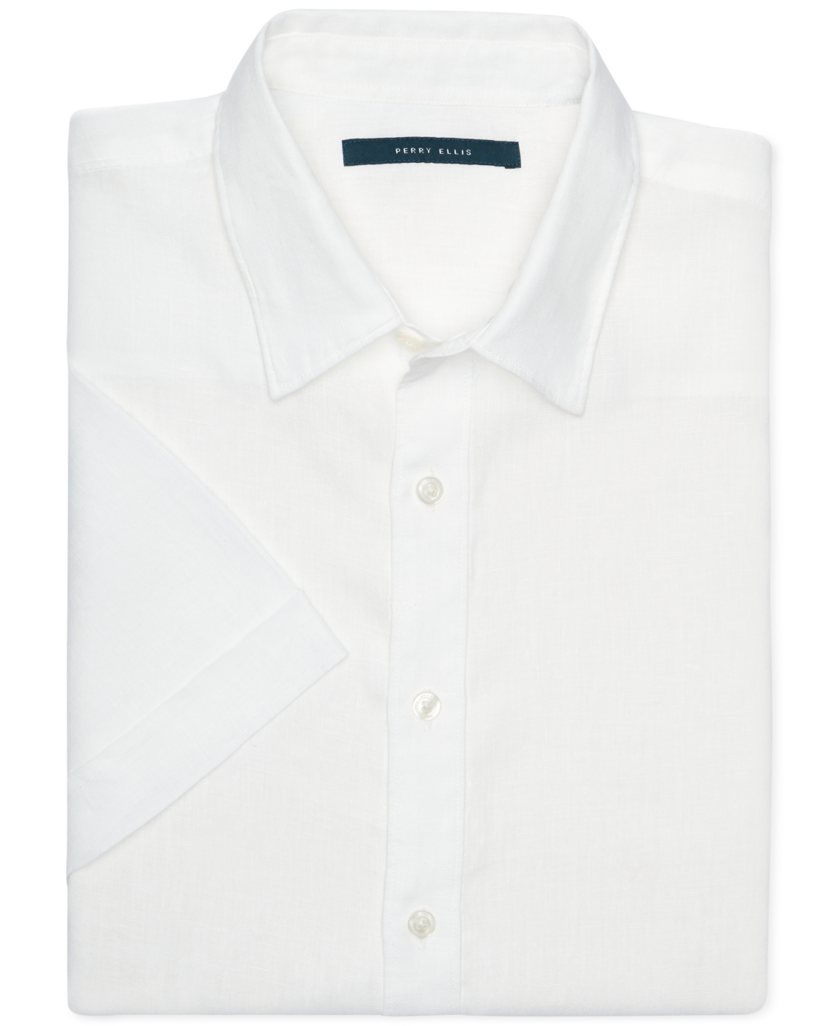 Men's Linen Short-Sleeve Button-Front Shirt - Bright White