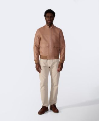 Men's Men s Leather Bomber Jacket, Created for Macy s