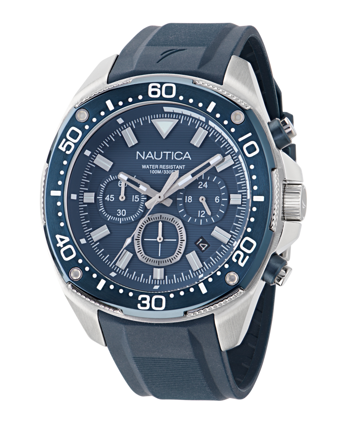 Men's Chronograph Blue Silicone Watch, 46mm - Blue