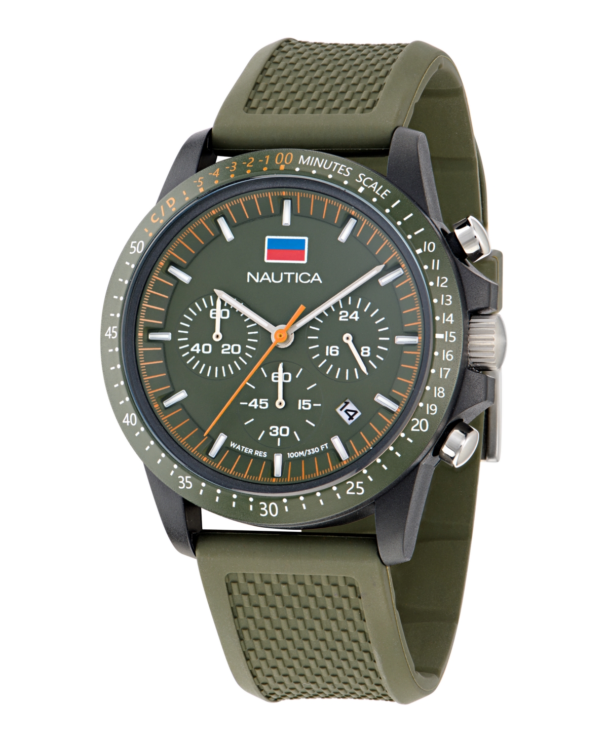 Men's Multifunction or Date Green Polyurethane Watch, 43mm - Green