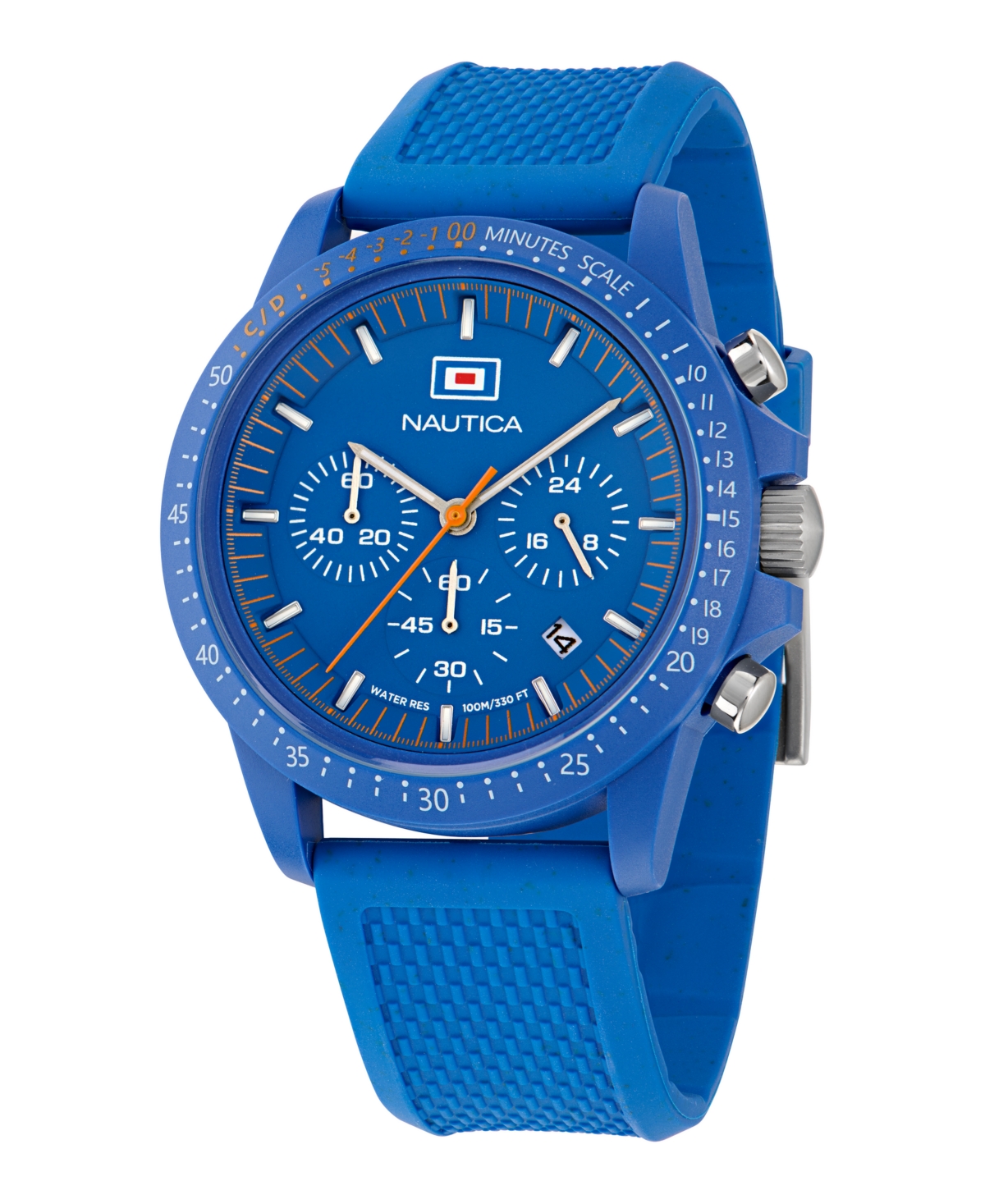 Men's Multifunction or Date Blue Polyurethane Watch, 43mm - Blue