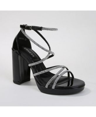 Gretta Rhinestone Strappy Platform Heels