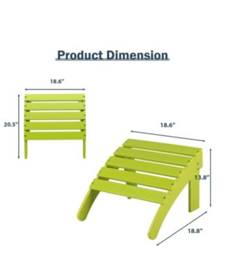 Outdoor Adirondack Ottoman, HDPE Adirondack Chair Ottoman, Outdoor Patio Weather Resistant  for Patio, Porch, Backyard, Garden, Lawn, Deck