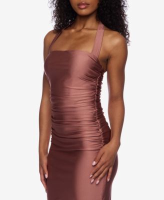 Women's Ruched Halter Midi Dress