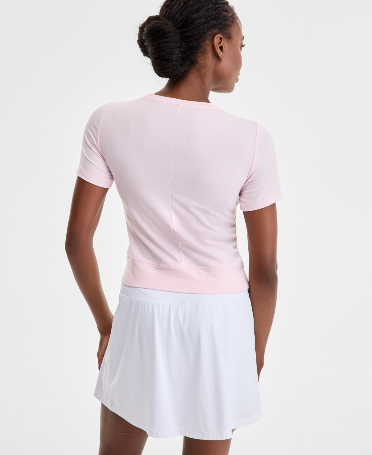 Id Ideology Women's Overlap Cropped Crewneck T-shirt, Exclusively At Macy's