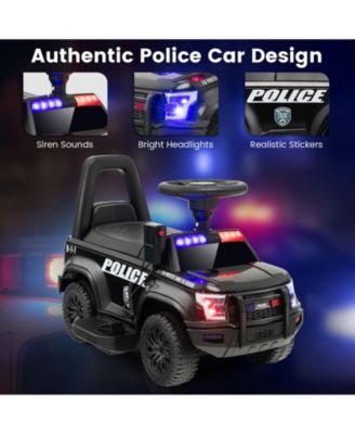 6V Kids Ride On Police Car with Real Megaphone and Siren Flashing Lights