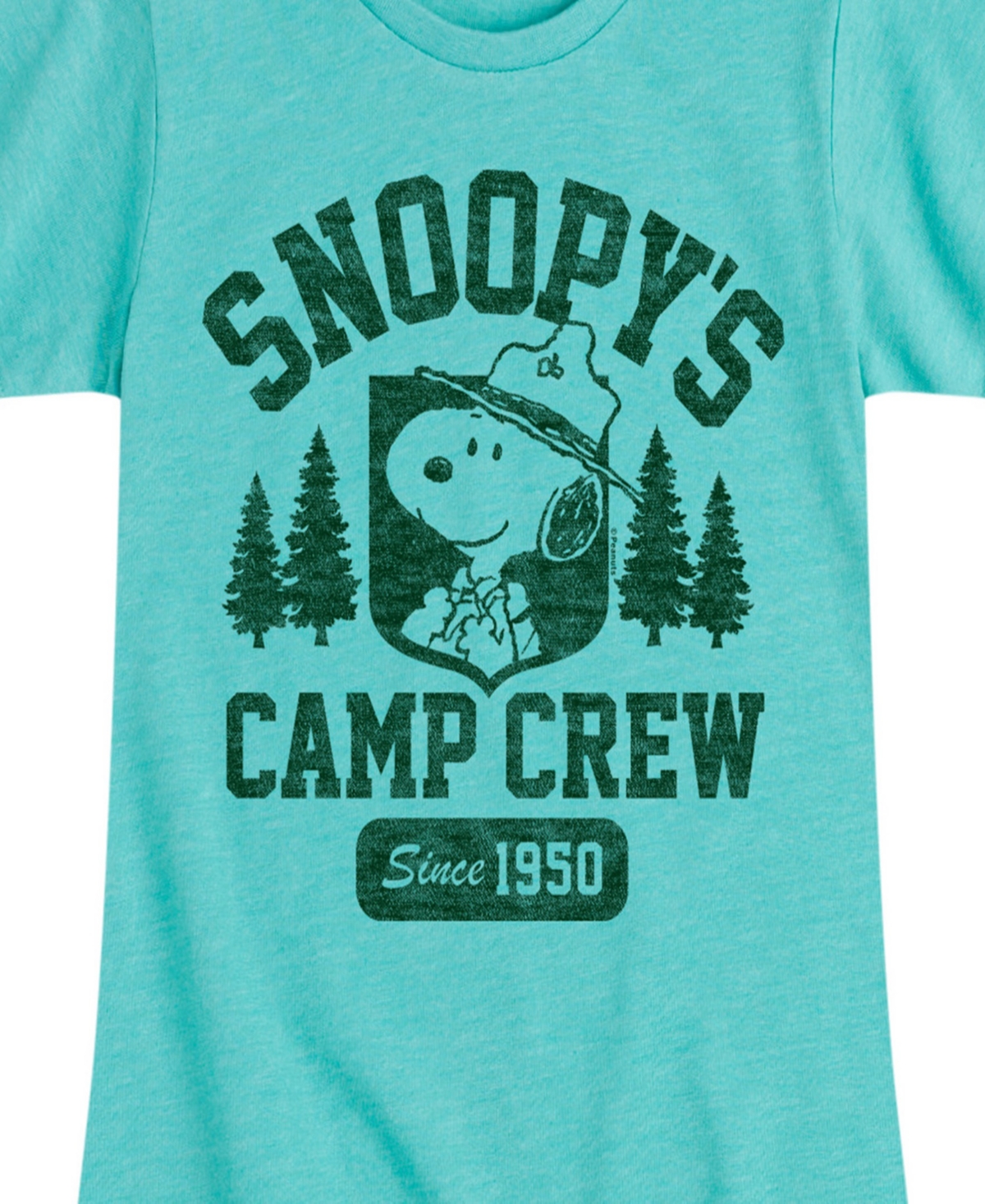 HYBRID APPAREL BIG GIRLS PEANUTS SNOOPY'S CAMPING CREW GRAPHIC T-SHIRT 