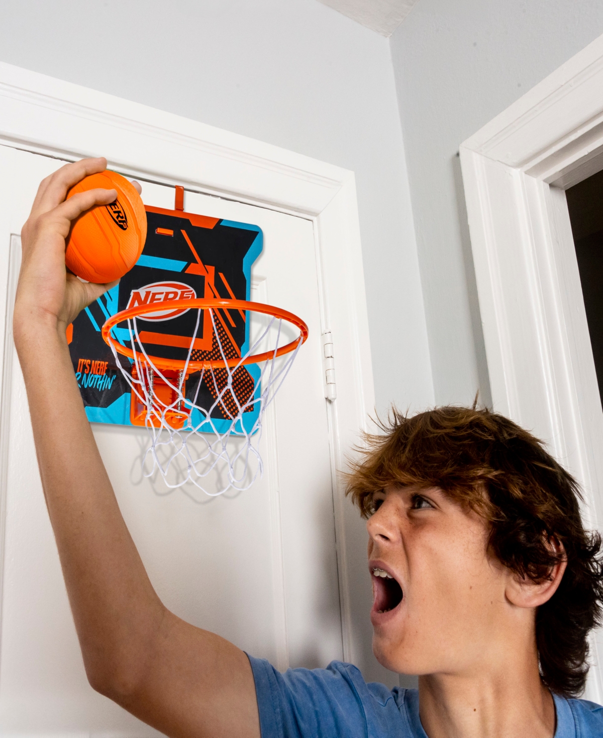 Franklin Sports Nerfoop Slam Mini Over The Door Basketball Hoop Set In Multi