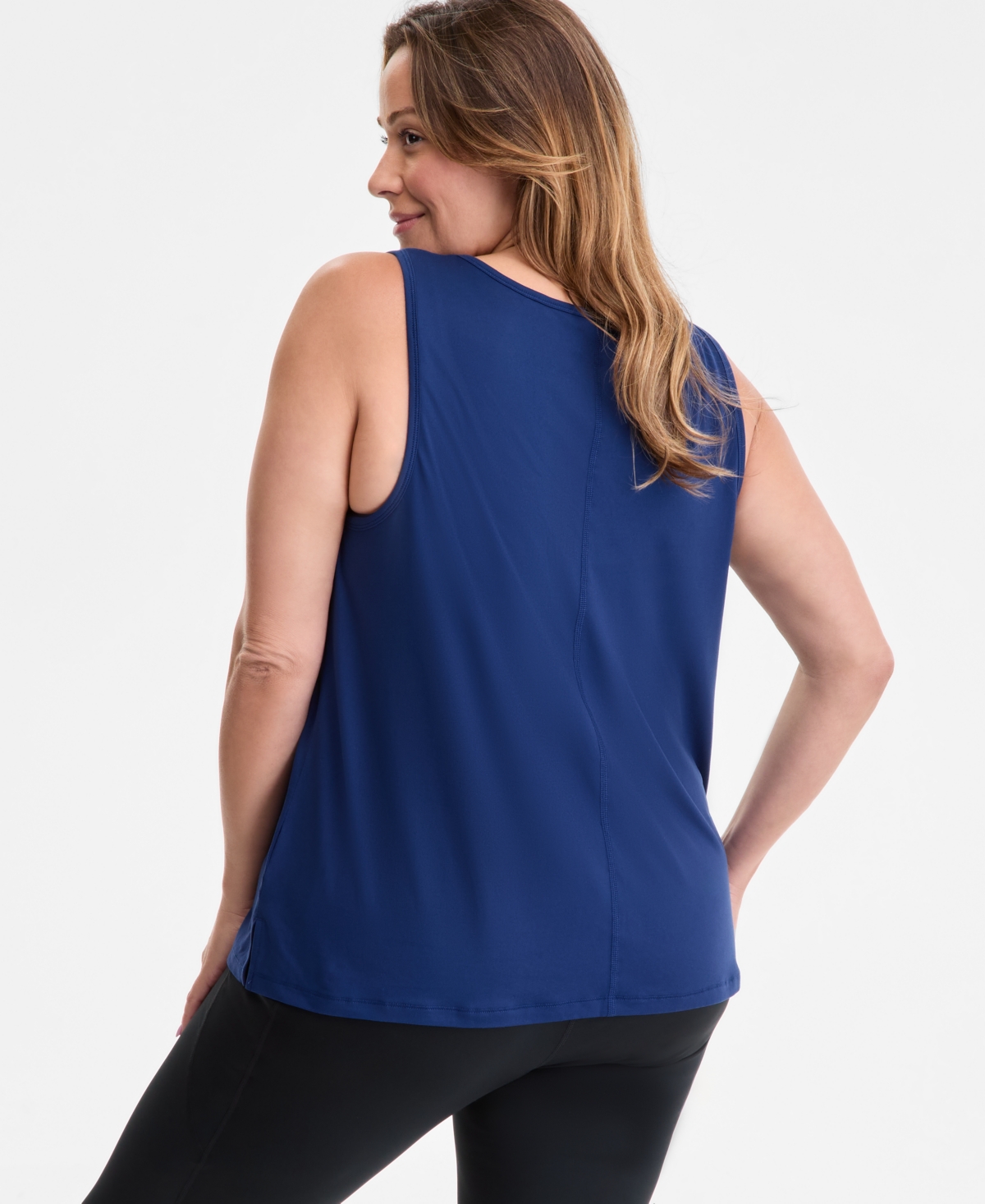 Id Ideology Plus Size Solid Essentials Crewneck Tank Top, Created For Macy's