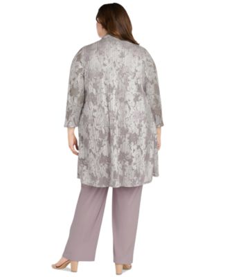 Plus Size 3-Pc. Embellished Jacket, Necklace Top & Pant Set