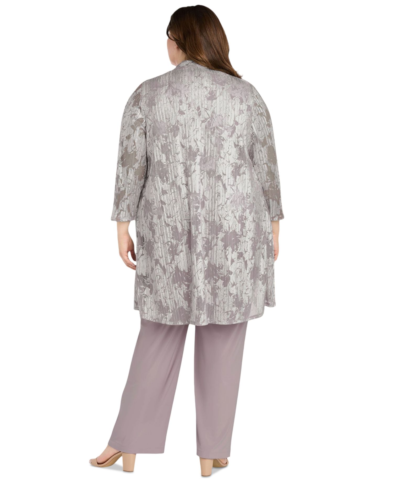Plus Size 3-Pc. Embellished Jacket, Necklace Top & Pant Set