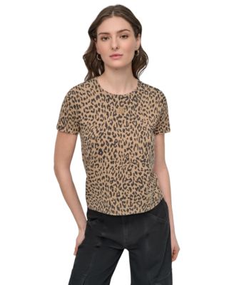 DKNY Jeans - Women's Cheetah-Print Short-Sleeve T-Shirt