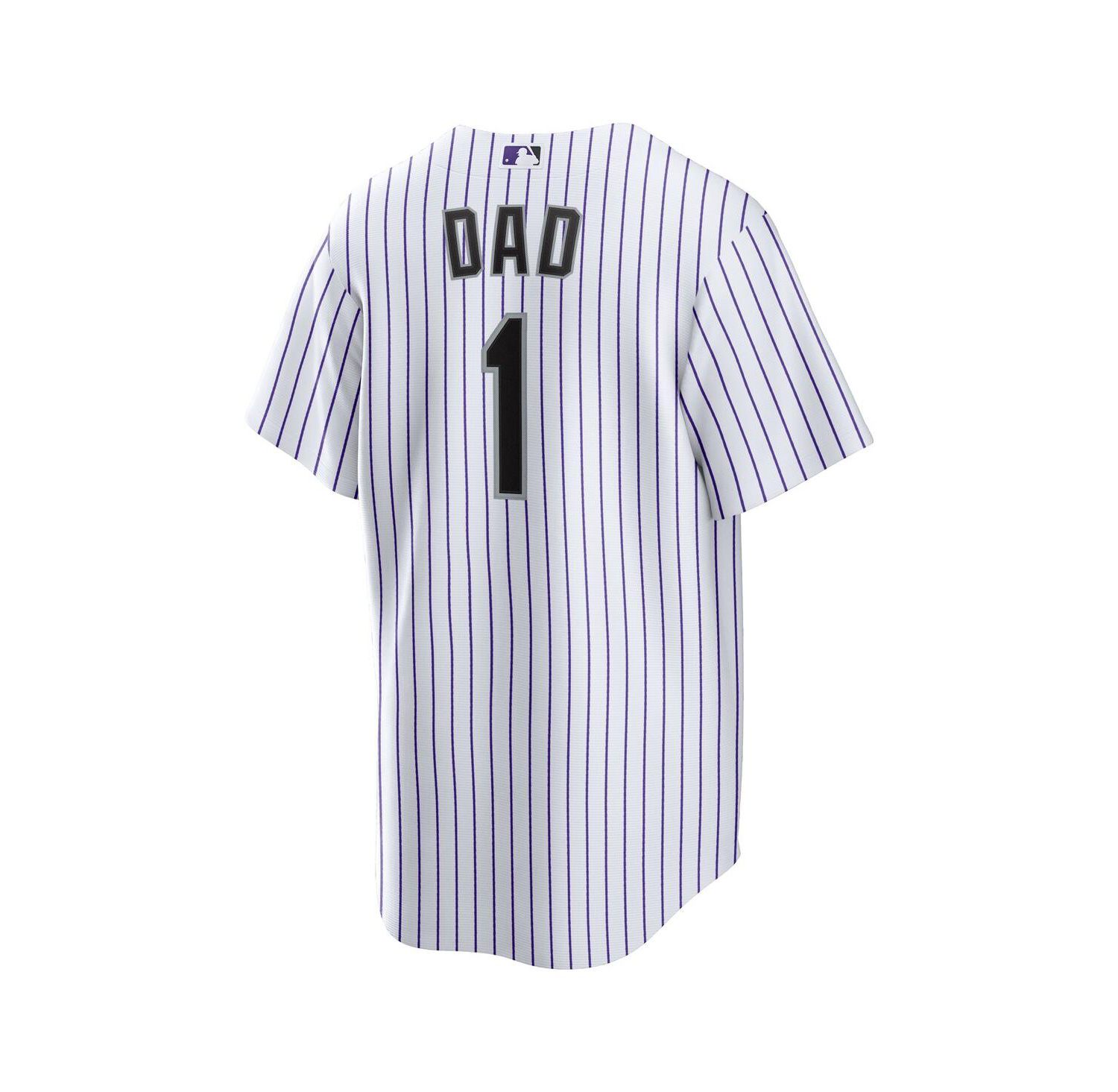 Men's White Colorado Rockies 1 Dad Home Replica Jersey