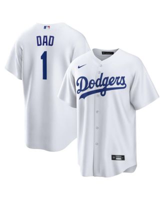 Nike - Men's&nbsp;White Los Angeles Dodgers 1 Dad Home Replica Jersey