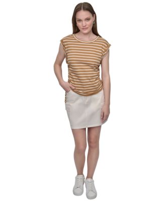 Women's Side-Tie Ruched Sleeveless T-Shirt