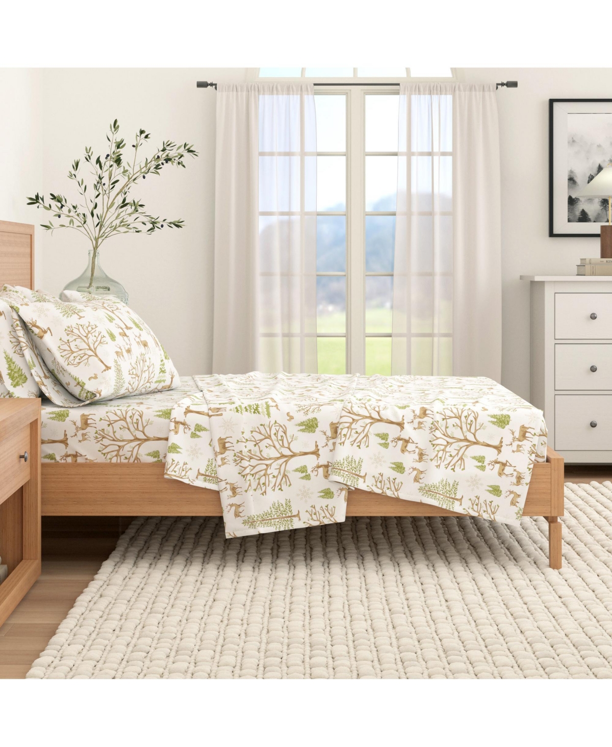 Linery & Co. Ultra-Soft Turkish Cotton Flannel Lodge Print Sheet Set