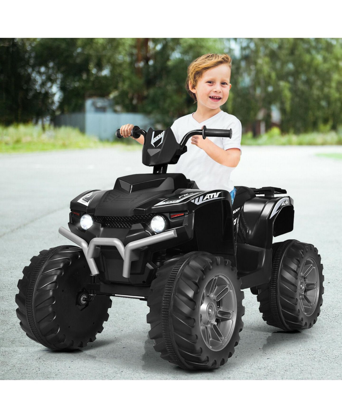 Детская игрушка Mecale 12V Kids Ride-On ATV with LED Lights, 1-Seat, Ages 3+, цвет: Чёрный — фото 9