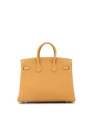 Pre-Owned Hermes Birkin 25 Handbag Brown Togo with Palladium Hardware